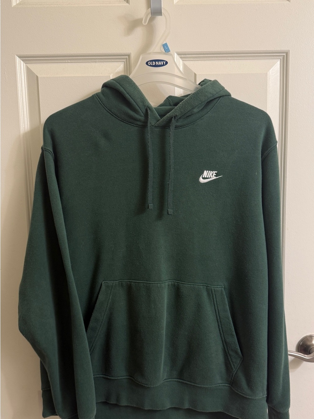 Nike Dark Green Pullover Hoodie with White Logo - Picture 2 of 5